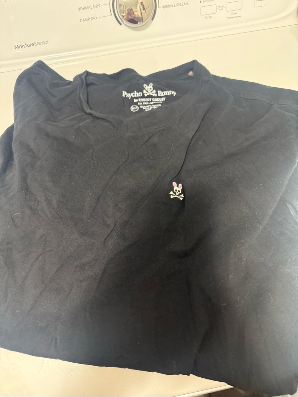 Psycho Bunny Black Short Sleeve Tee with Pink & White Bunny Logo